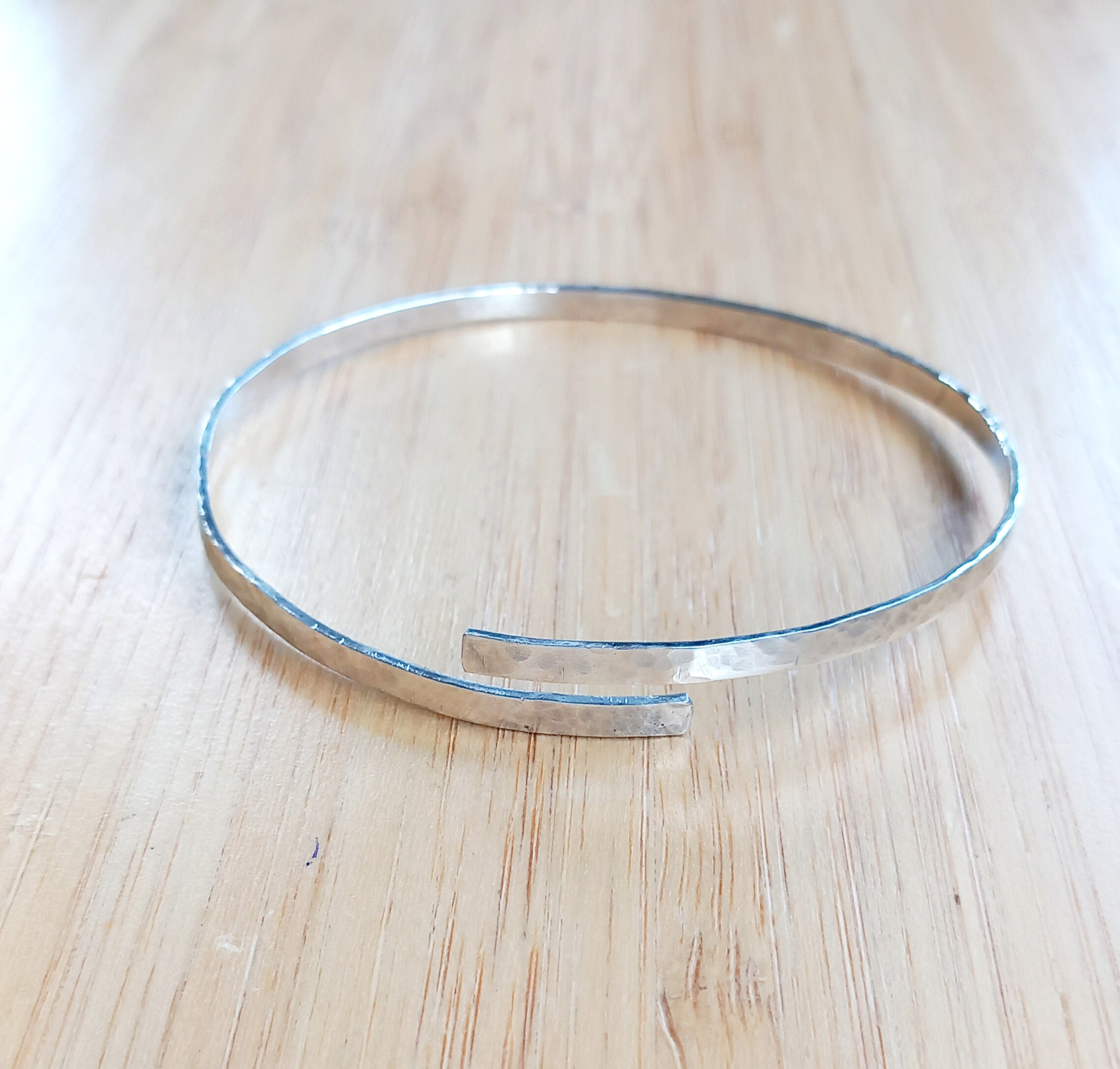 Textured Sterling Silver Wrap Bangle