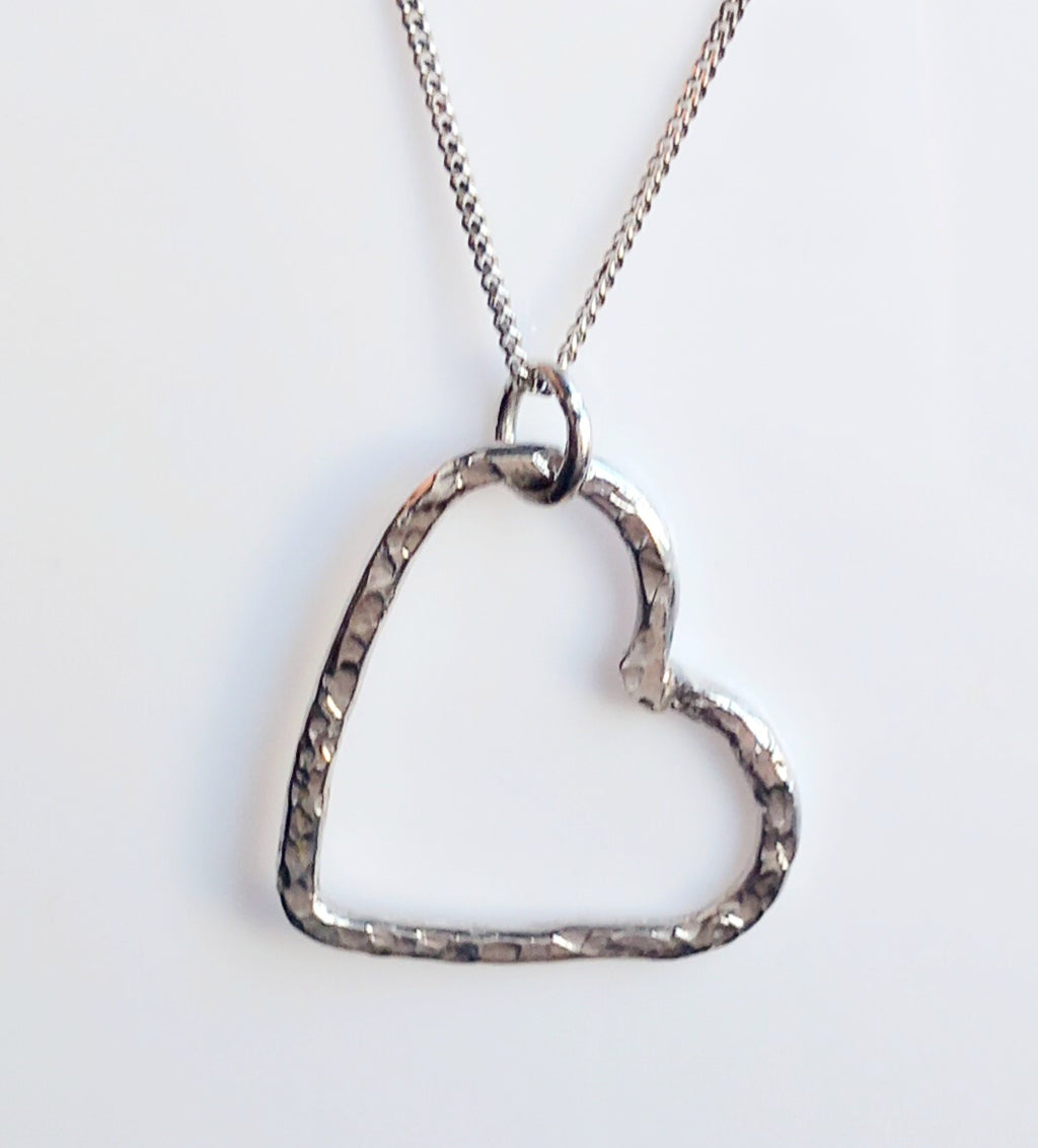 Silver Open Heart Earrings
