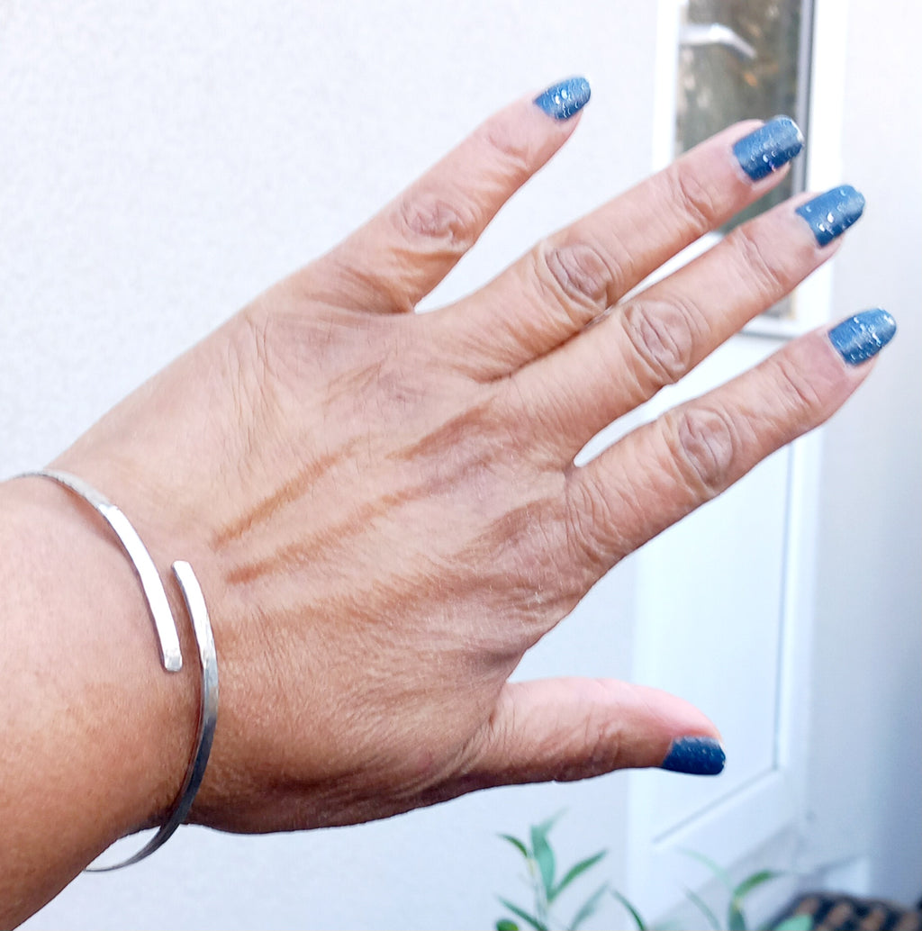 Textured Sterling Silver Wrap Bangle