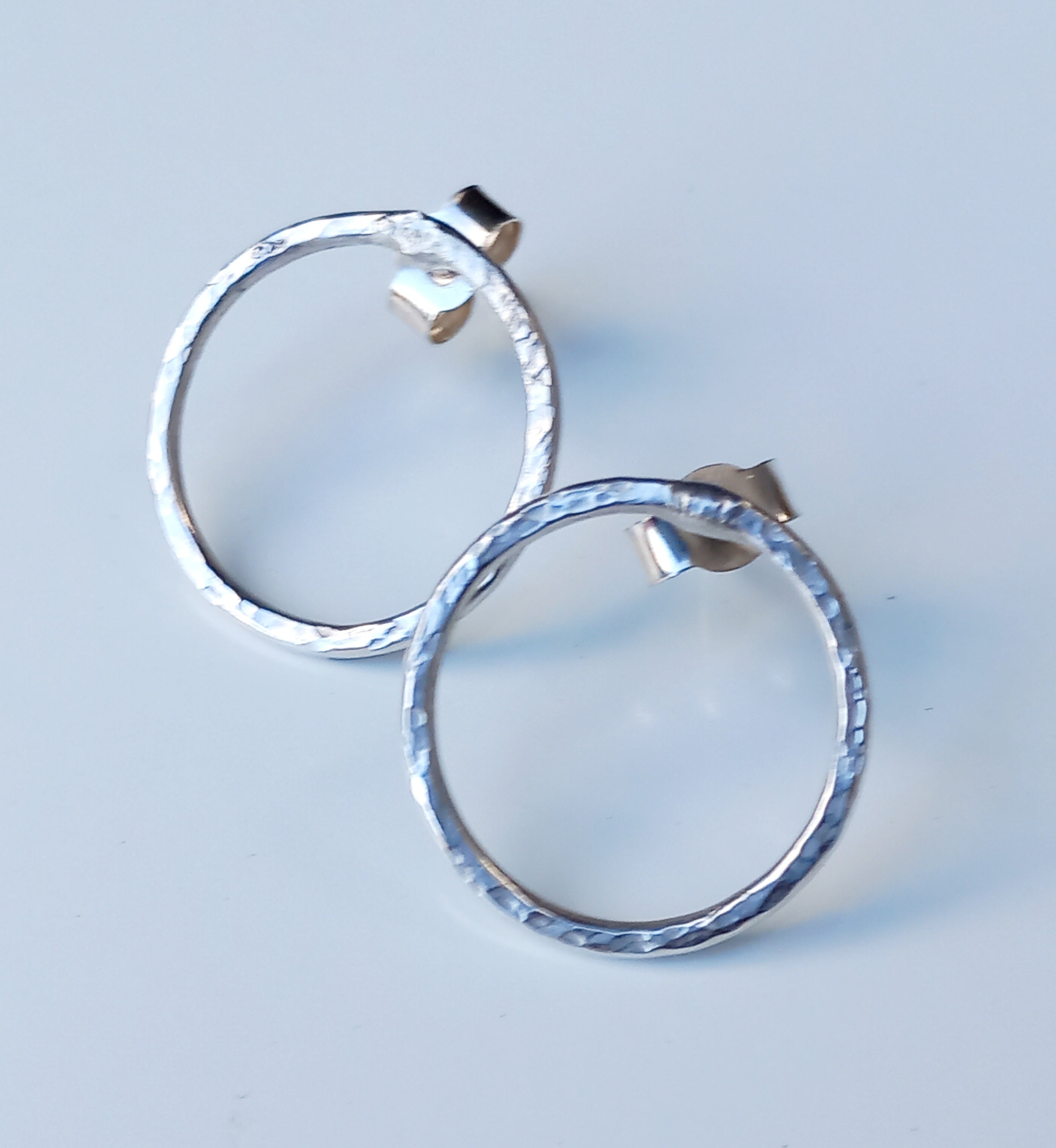 Silver Circle of Love Stud Earrings