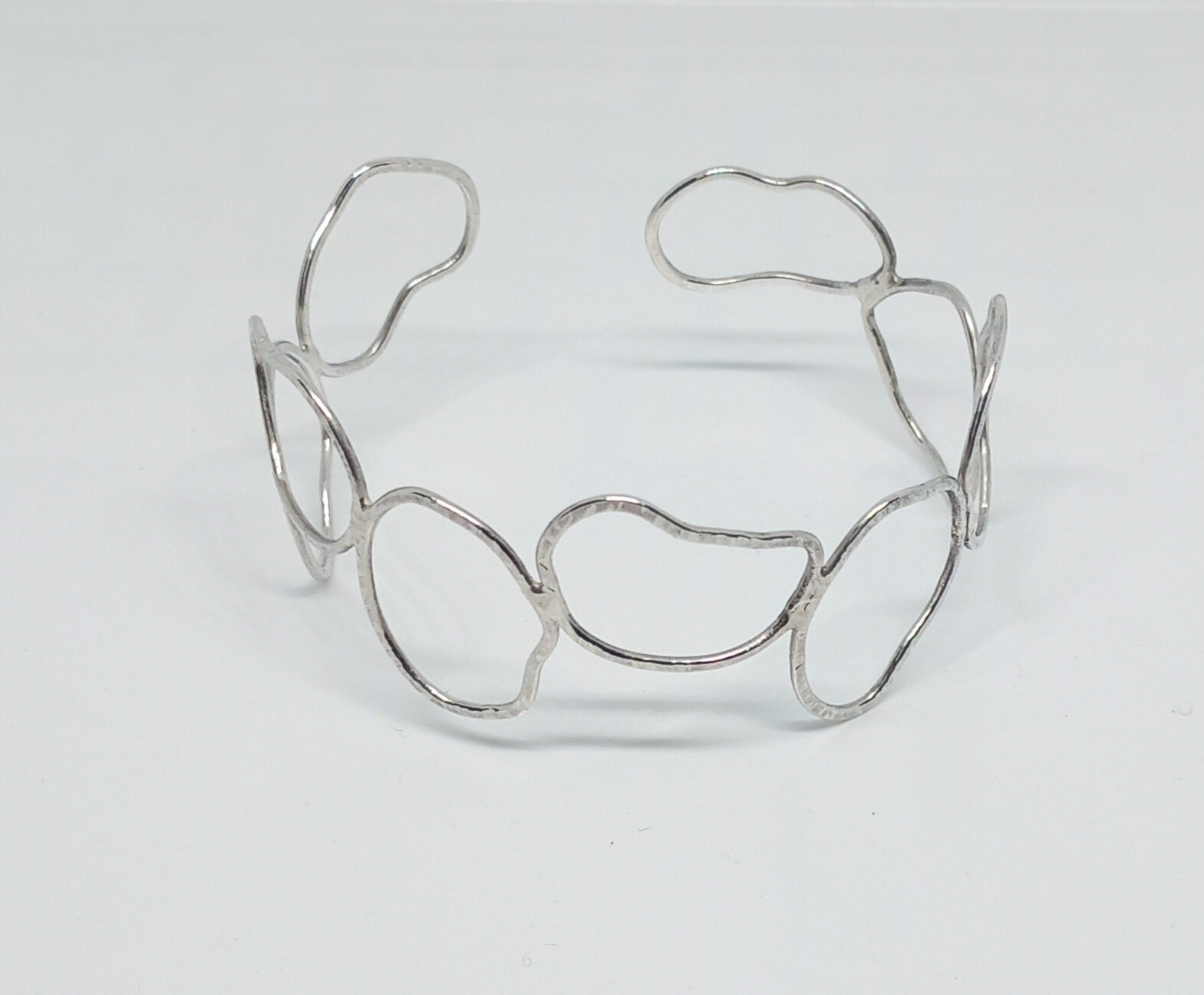 Sterling Silver Sculptural Organic Bracelet