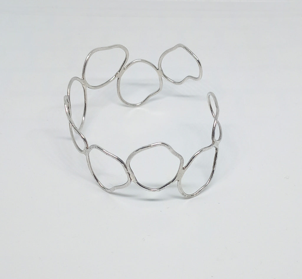 Sterling Silver Sculptural Organic Bracelet