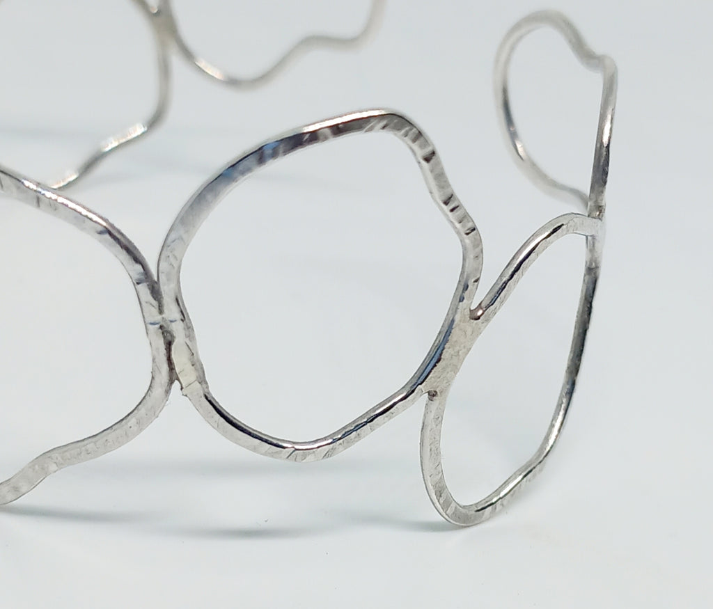 Sterling Silver Sculptural Organic Bracelet