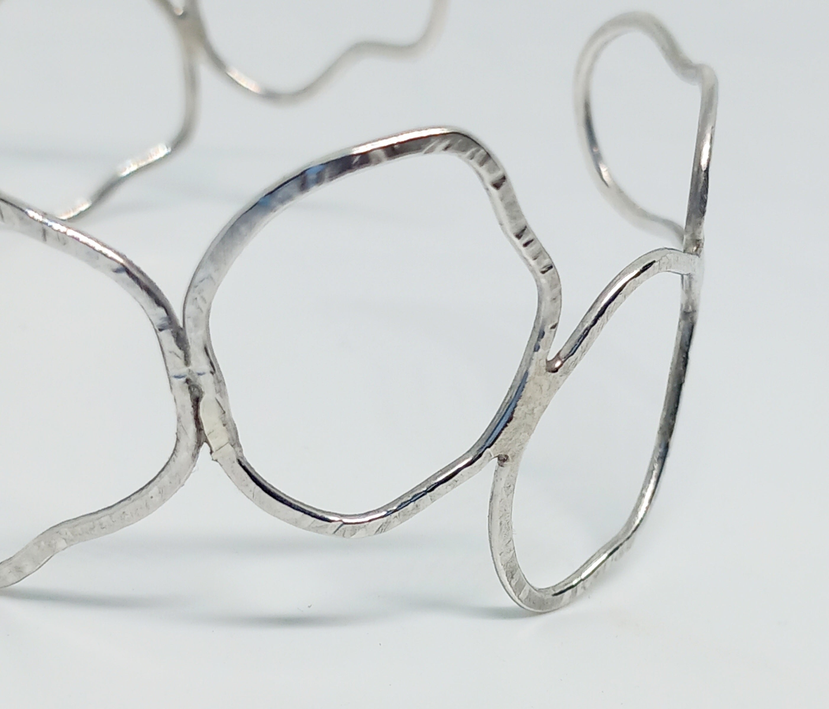 Sterling Silver Sculptural Organic Bracelet