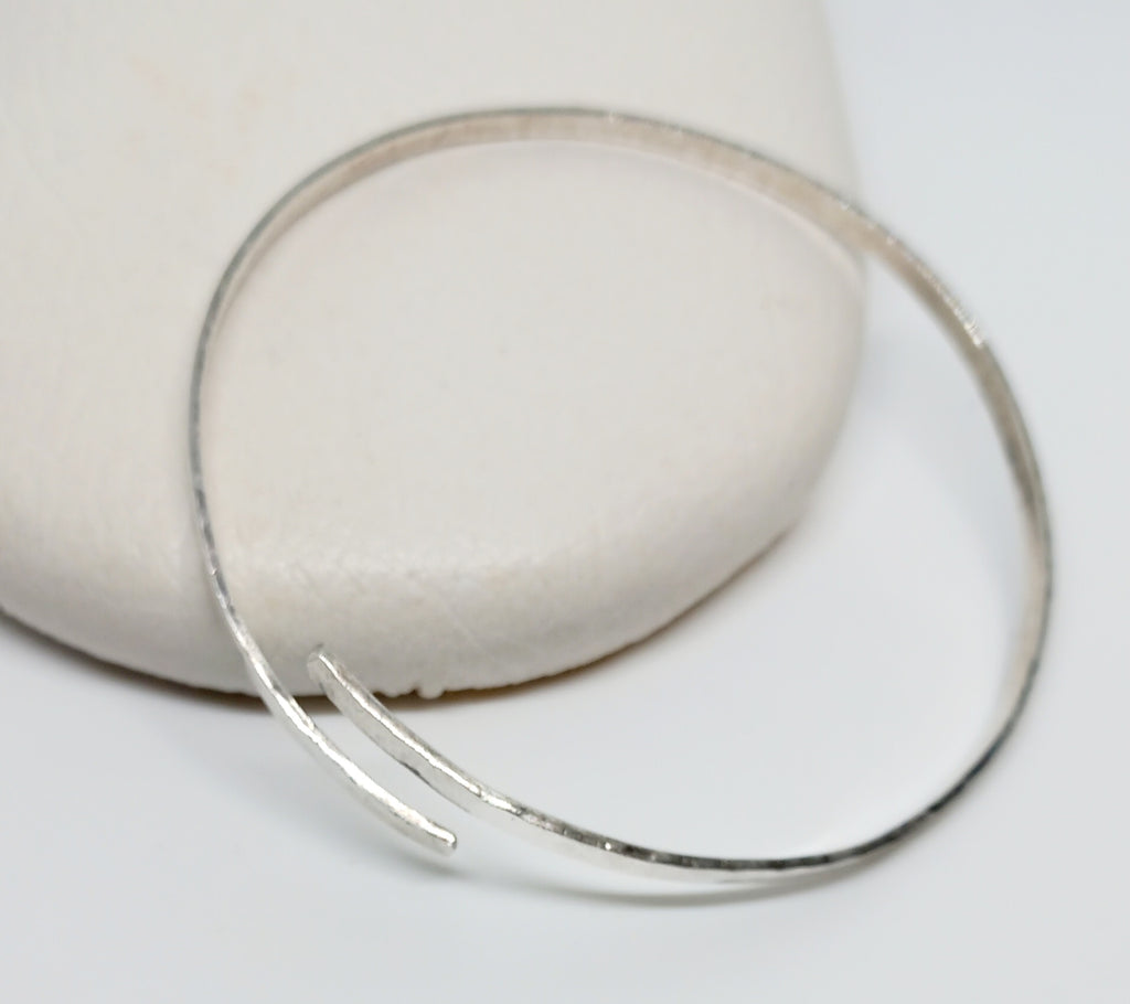Textured Sterling Silver Wrap Bangle