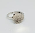 Sterling Silver Hammered Disc Statement Ring