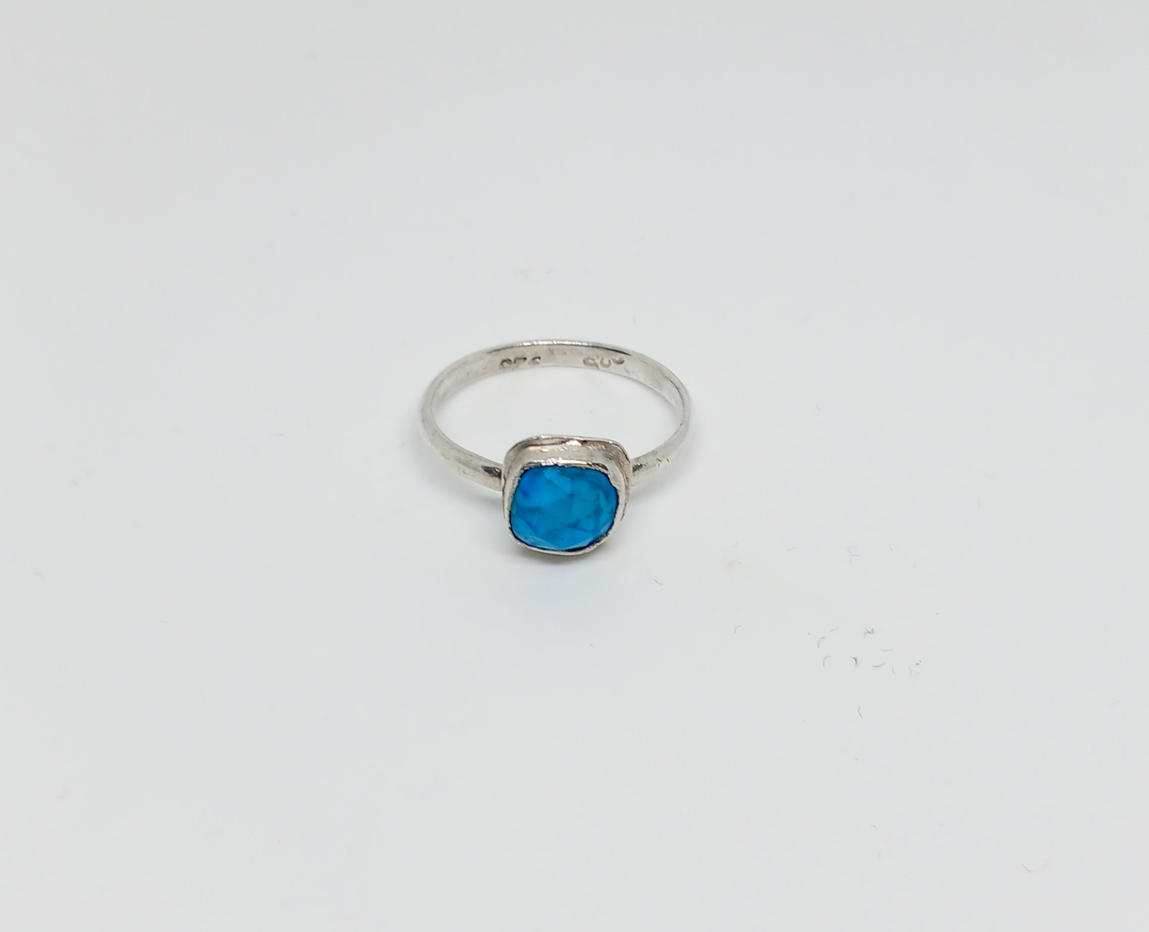 Natural Turquoise Square Gemstone Ring
