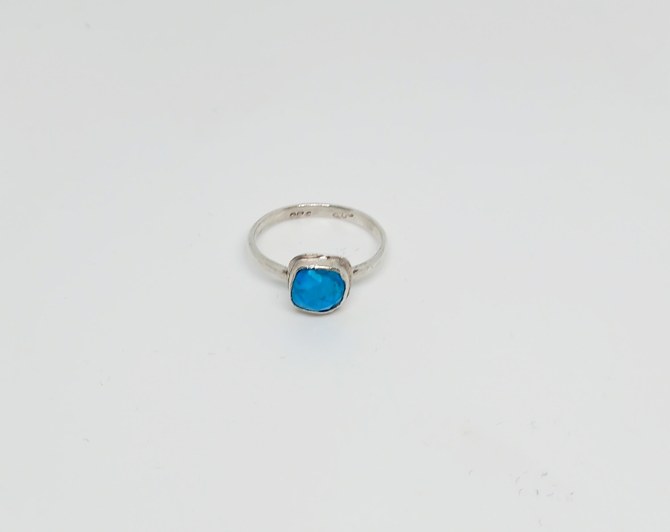 Natural Turquoise Square Gemstone Ring