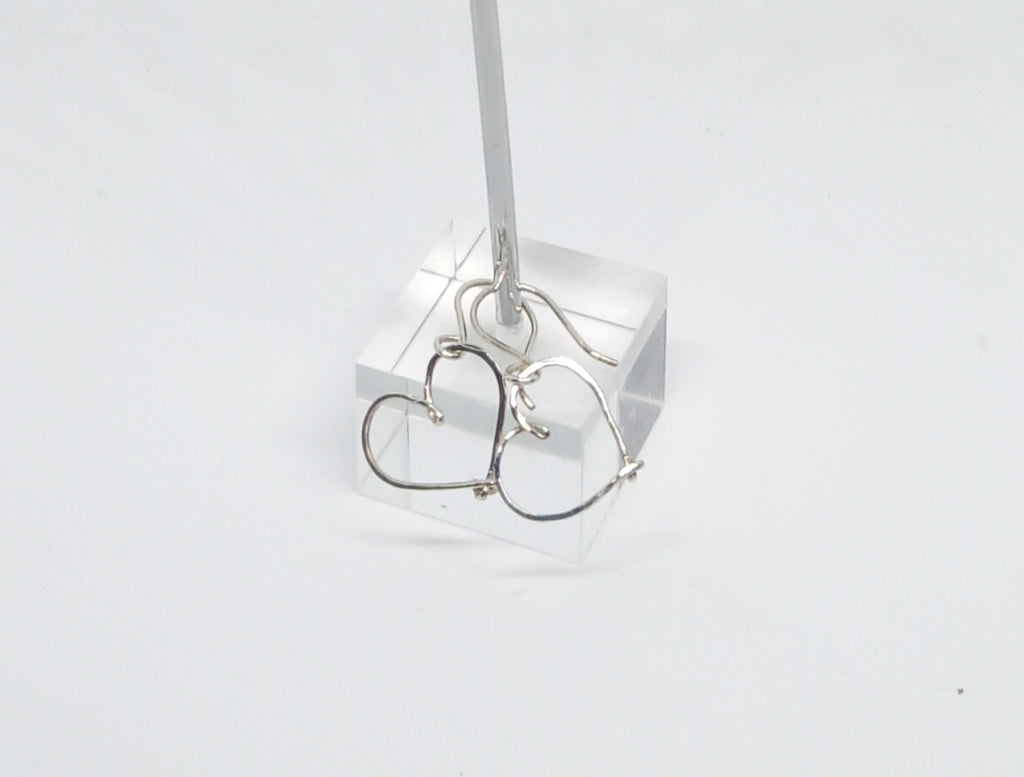 Silver Open Heart Earrings