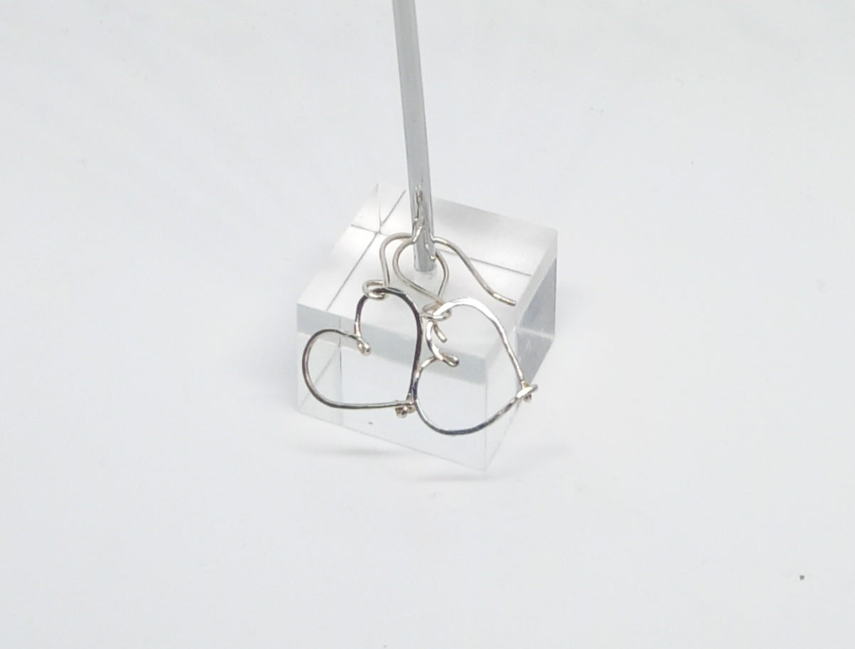 Silver Open Heart Earrings