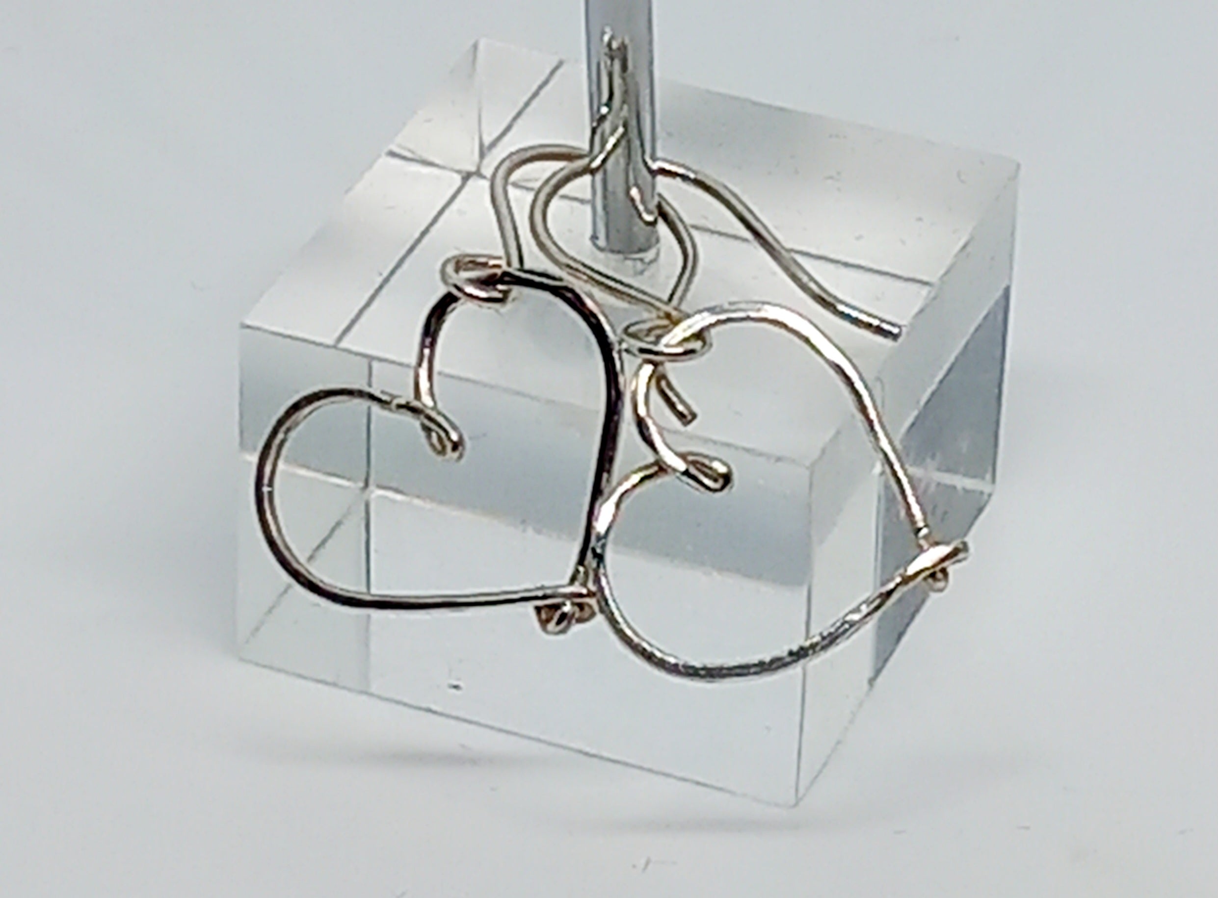 Silver Open Heart Earrings