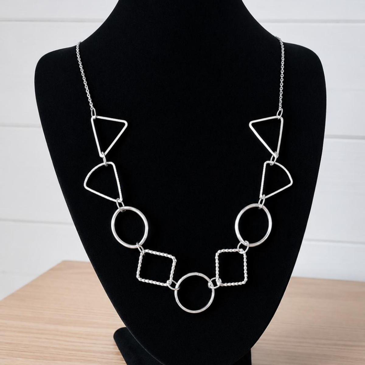 Sterling Silver Geometric Necklace