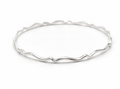 Sterling Silver Decorative Wavy Bangle