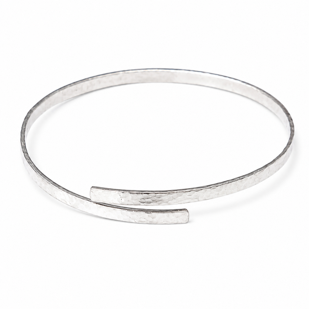 Textured Sterling Silver Wrap Bangle