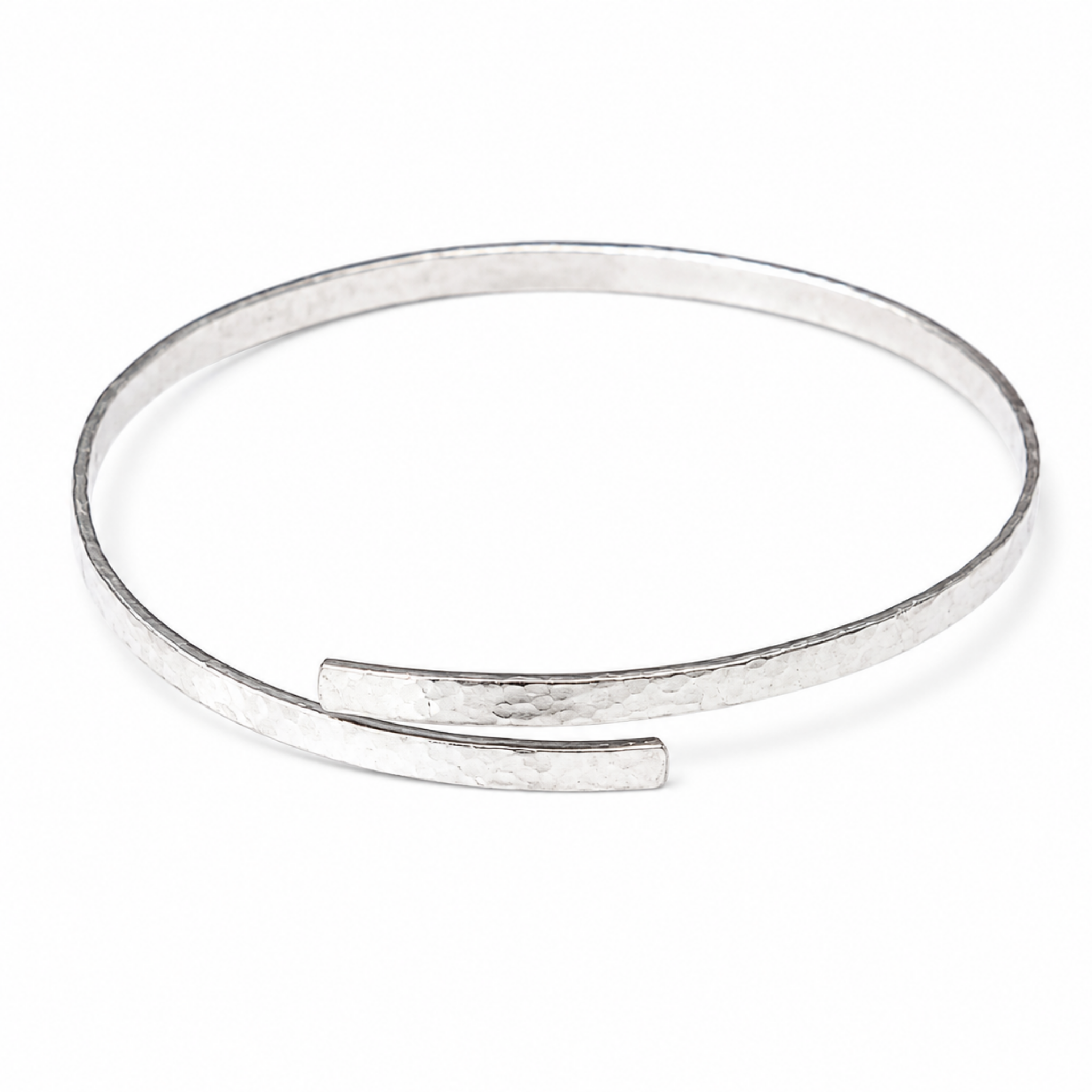 Textured Sterling Silver Wrap Bangle