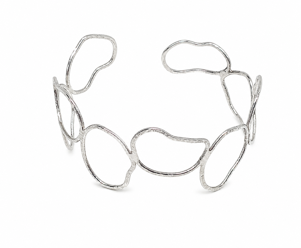 Sterling Silver Sculptural Organic Collar Necklace