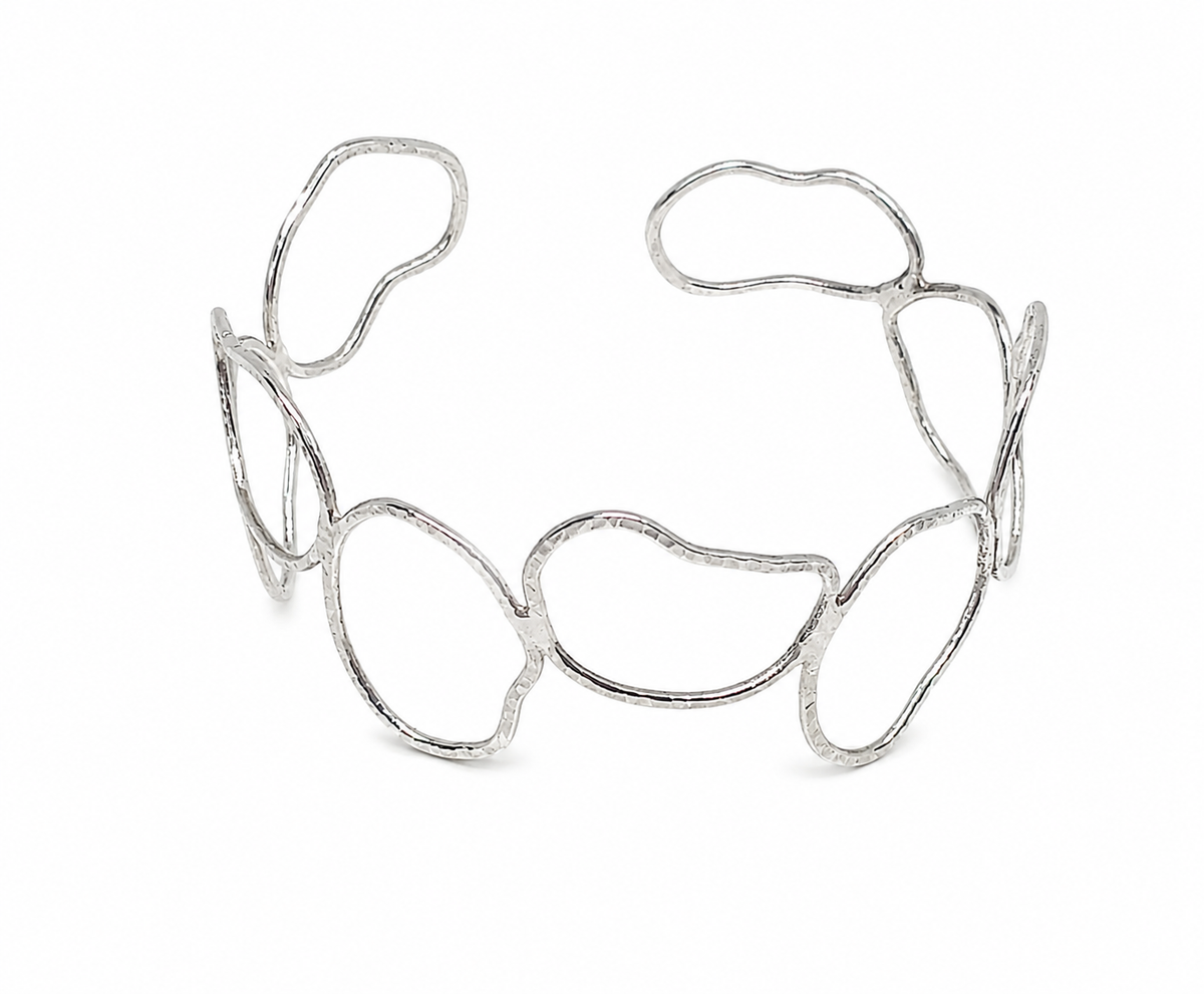 Sterling Silver Sculptural Organic Bracelet