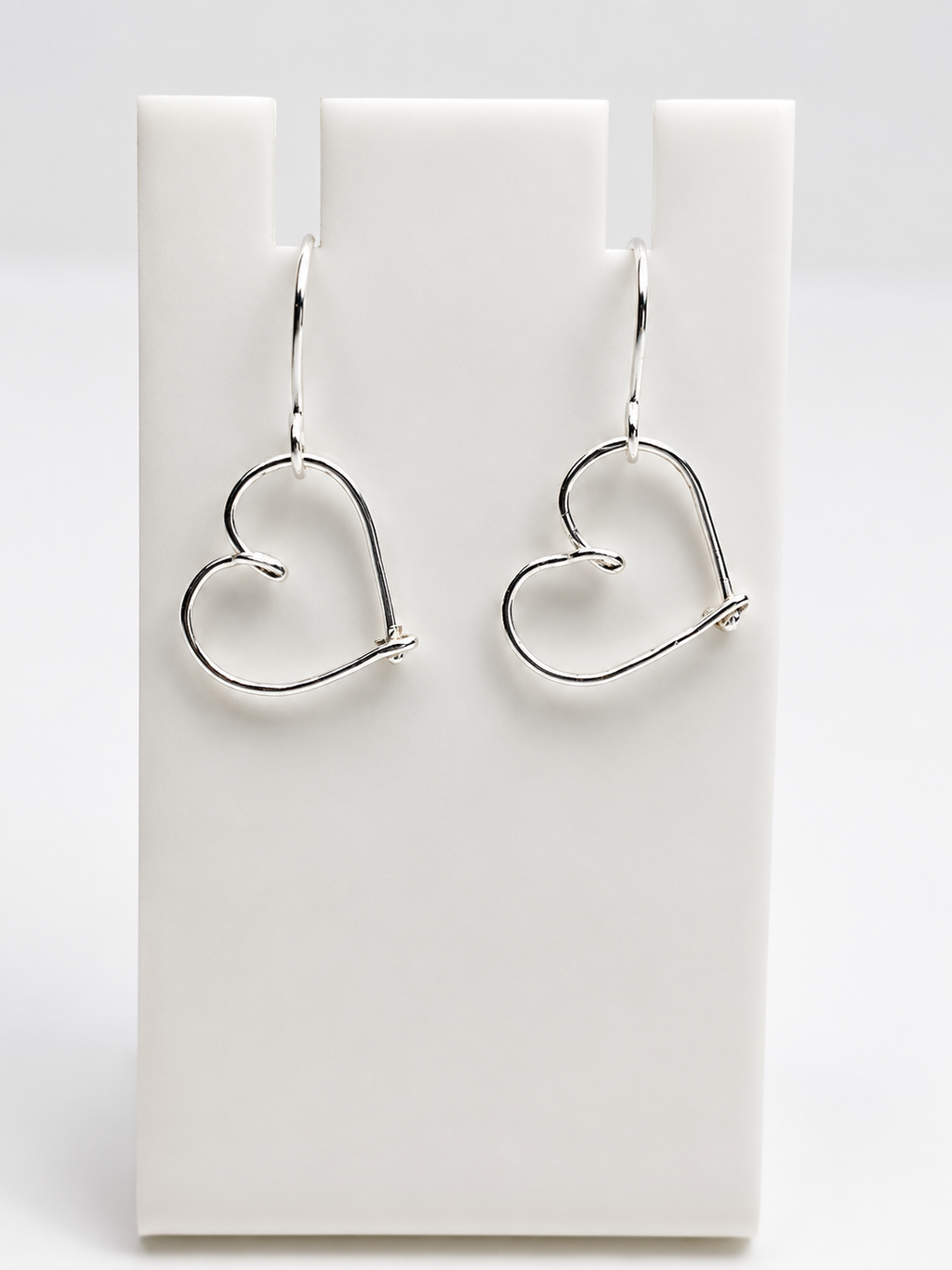 Silver Open Heart Earrings
