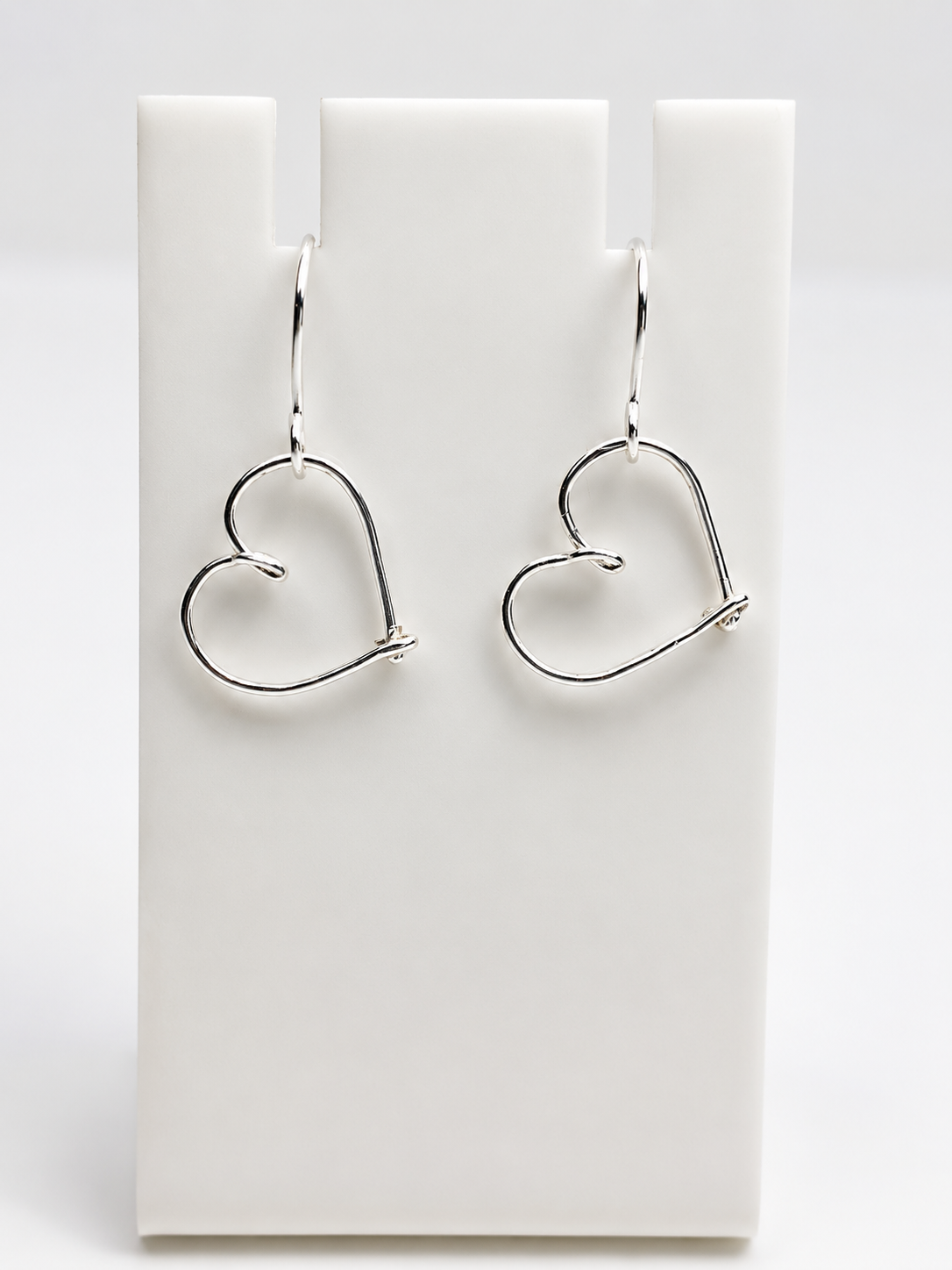 Silver Open Heart Earrings
