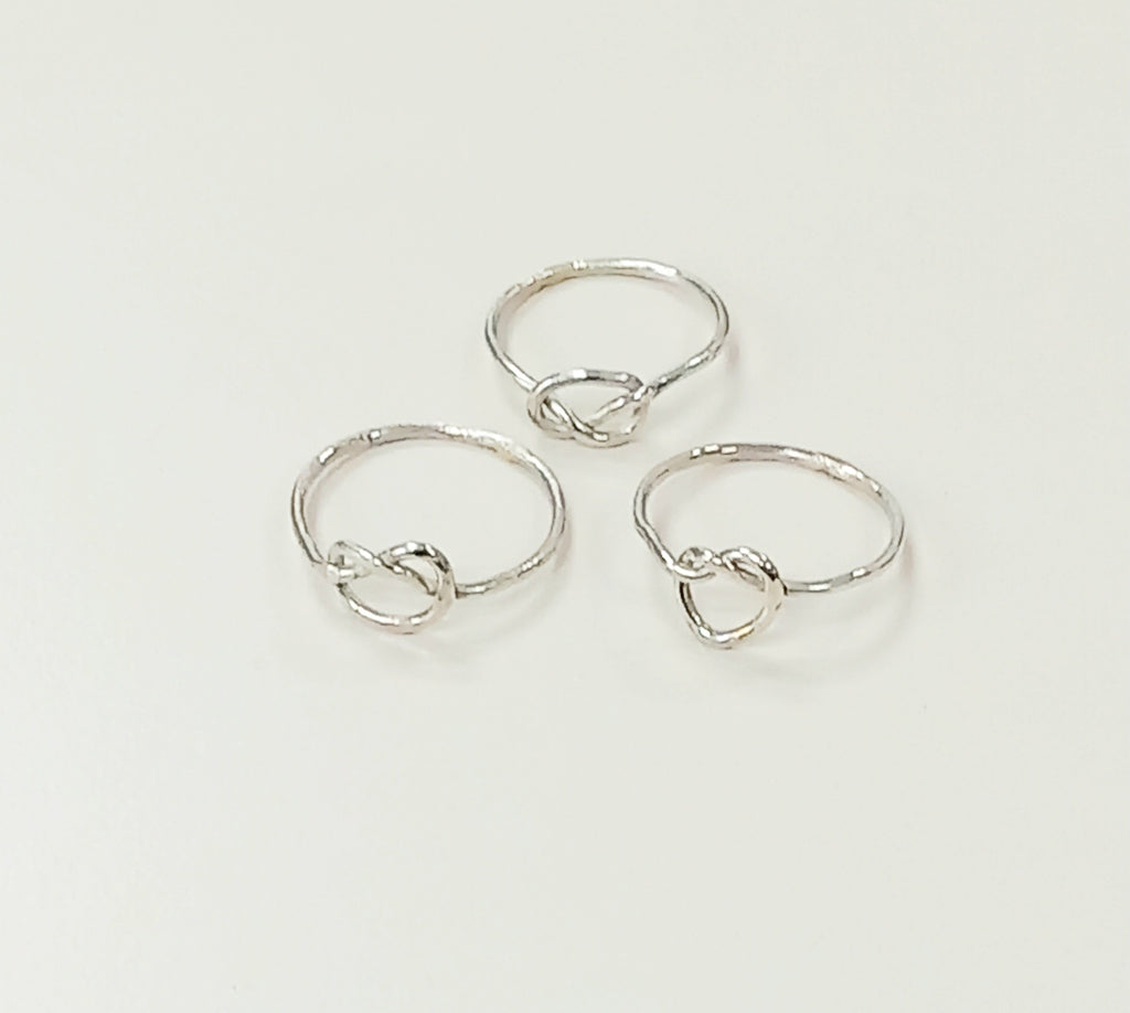 Silver Twist Heart Ring 